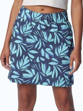 Columbia Bogota Bay Skort Women's XL Aquamarine Areca UPF 50 Fishing Hiking Golf